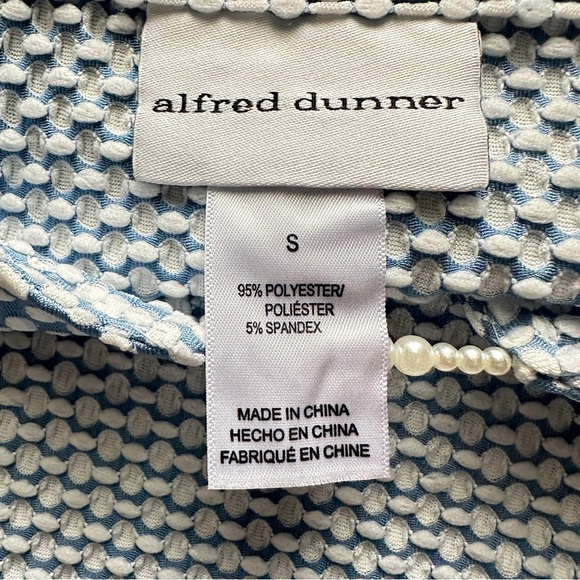 Alfred Dunner Small Blue White Dot Textured Knit Top | 3/4 Sleeve Tunic NWT
⸻ - Picture 3 of 8
